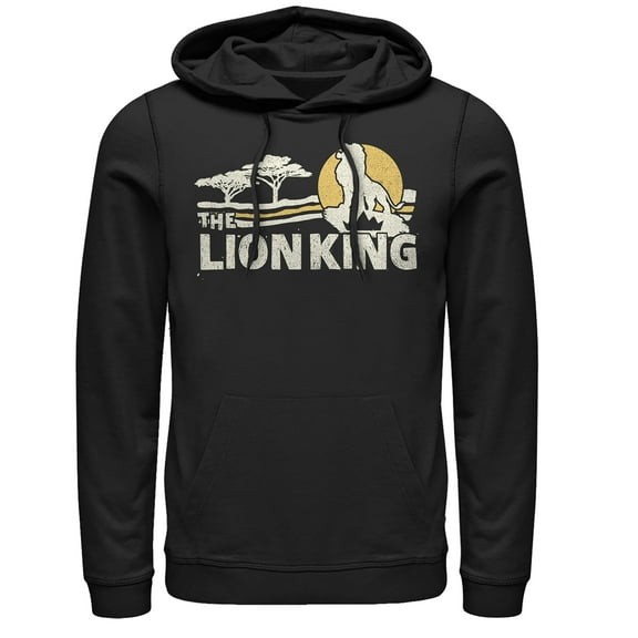 Men's Lion King Vintage Pride Lands  Pull Over Hoodie Black Medium