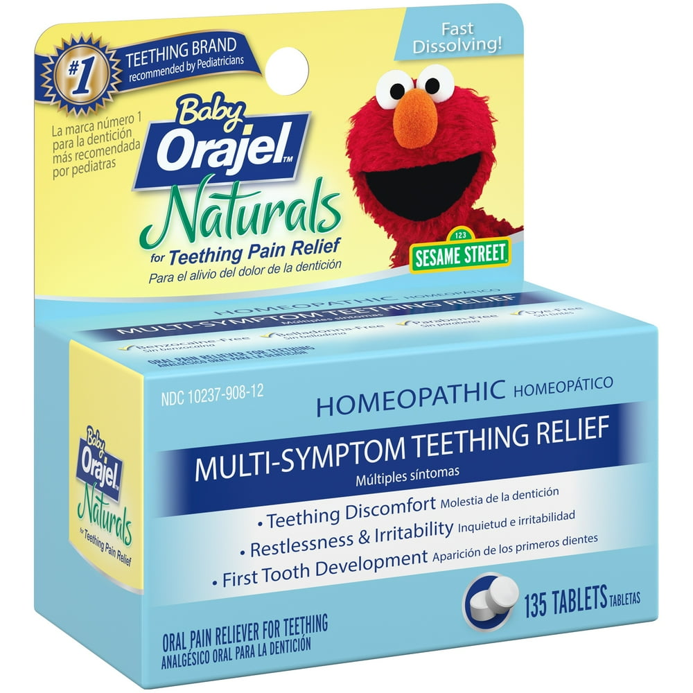 Baby Orajel Naturals Homeopathic MultiSymptom Teething Pain Relief 135 ct Bottle