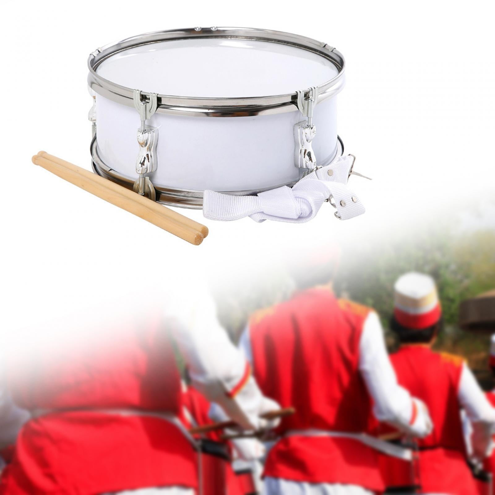 STARTIST 13" Snare Drum Music Drums Lightweight Educational Toy Musical Instruments Percussion Instrument for Boys Girls Kids Children White