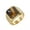 Gold Brown, variant on Gemstone Signet Rings for Men Gold/Silver/Black Plated Square Colorful Statement Personalized Dainty Jewelry Black Black Size 9