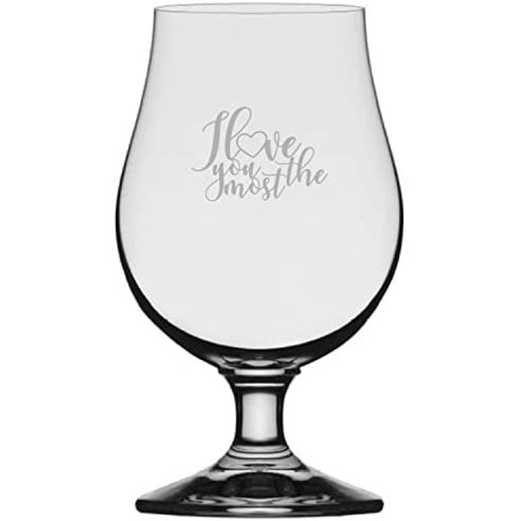 I Love You The Most Valentine's Day Quotes Etched 13.25oz Iona Beer Glass