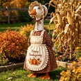 thumbnail image 4 of Thanksgiving Outfit for 23 Inch Porch Goose Outfits, Brown Floral Dress with Apron for Front Porch Statue Decoration, Autumn Costume to Add Holiday Charm, 4 of 8