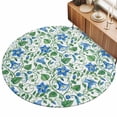 thumbnail image 2 of Round Area Rugs 4Ft, Blue Green Botanical Non-Slip Washable Circle Rugs Carpet, Watercolor Spring Floral Summer Indoor Outdoor Rug Floor Mats Throw Runner for Bedroom Living Room Bathroom, 2 of 8