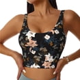 thumbnail image 2 of Lsque Lilies Flowers Printed Women'S Sports Bra, Compression, Moisture Wicking, High-Impact Sports Bra For Women,Supportive sports bra-Large, 2 of 9