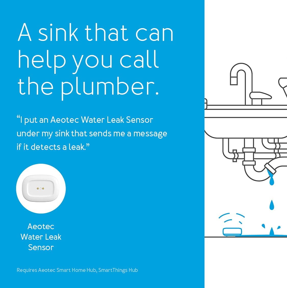 Aeotec GP-AEOWLSUS Zigbee Water Leak Sensor