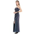 thumbnail image 3 of Angel-fashions Wedding Bride of Mother Gown Women's Elegant Off Shoulder Pleated Split Evening Party Dress  X-Large, 3 of 7
