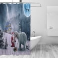 thumbnail image 2 of Christmas Fabric Shower Curtain with Art Santa Claus Bear Printed for Bathroom,Blue Moon Christmas Tree Wide Toilet Curtains, 2 of 7