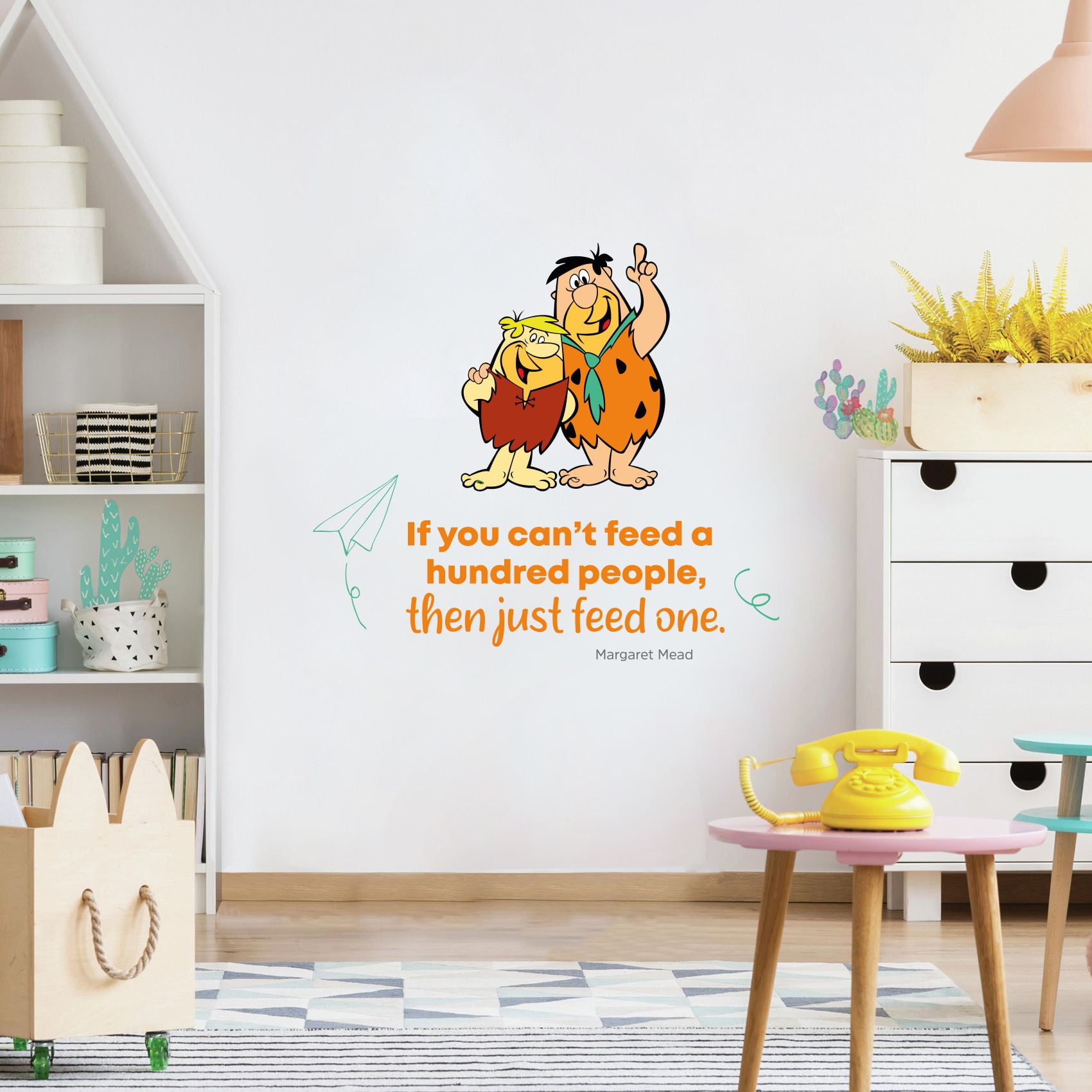 Feed One Flintstones Life Quote Cartoon Quotes Decors Wall Sticker Art Design Decal For Girls Boys Kids Room Bedroom Nursery Kindergarten Home Decor Stickers Wall Art Vinyl Decoration 20x18 Inch Walmart Com