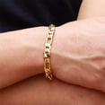 thumbnail image 3 of HOOUN 18K Gold Plating Women Men Bracelet Curb Figaro Chain Fashion Bangle Jewelry New, 3 of 7
