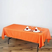 BalsaCircle 6 Pieces 60" x 102" Orange Rectangle Polyester Tablecloths Table Cover Linens