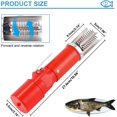 thumbnail image 3 of Descamador de pescado eléctrico Rascador de escamas de pescado Limpiador con potente motor impermeable para descamar pescado (rojo 1 batería), 3 of 5