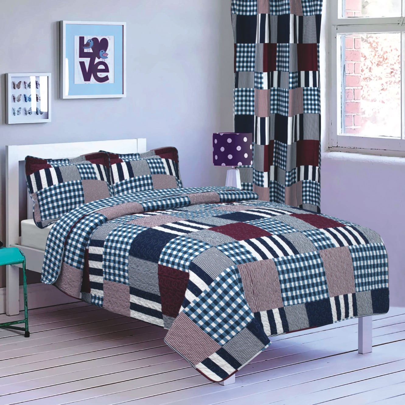 All American Collection New 2pc Printed Modern Bedspread Coverlet Set