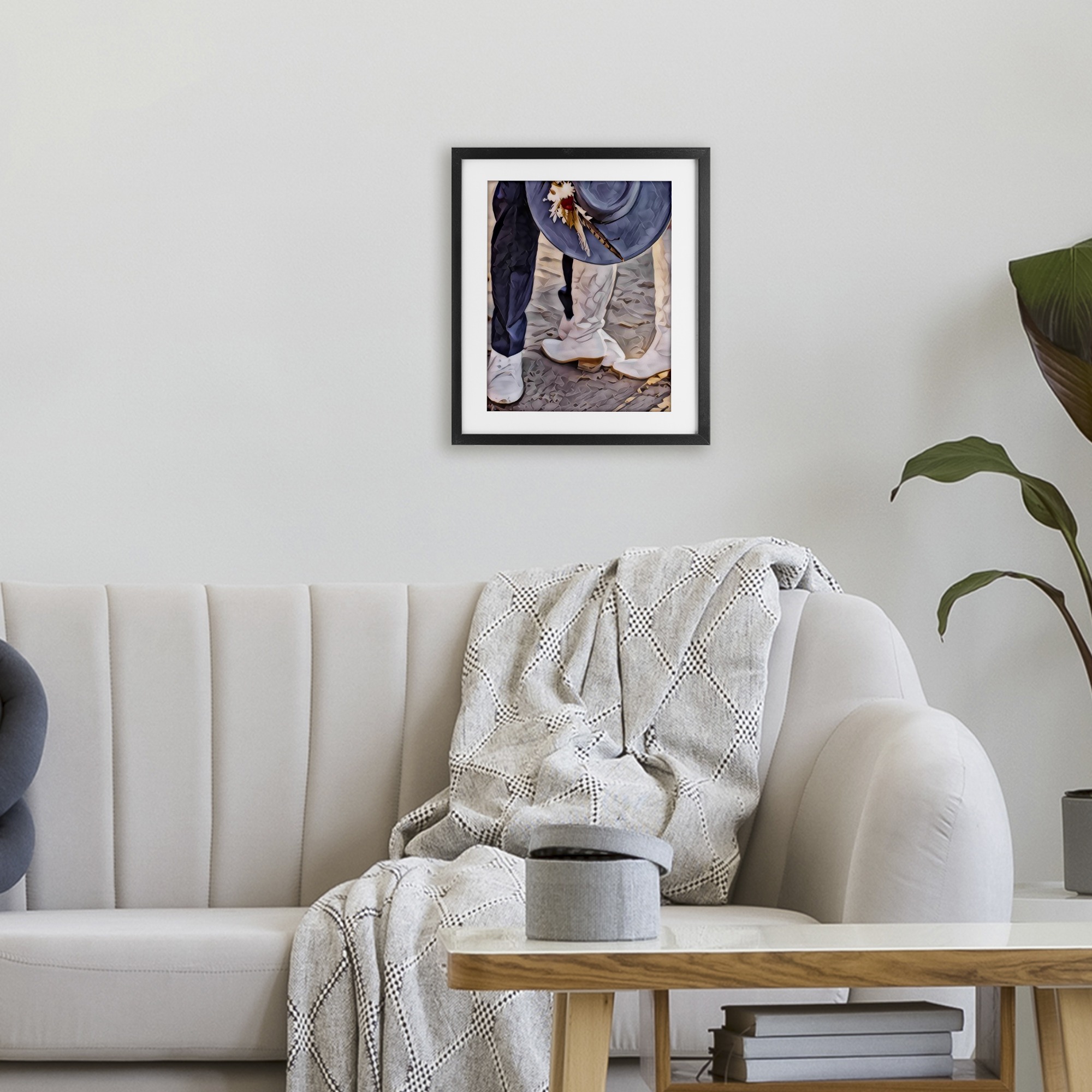 Elope In The Desert Black Framed Print Under Glass, design by Jesse Keith