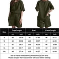 thumbnail image 2 of Camisa Pantalones Cortos Traje Camisa de mujer, pantalones cortos, traje de chándal de verano sólido, conjuntos a juego (verde militar M) Ygjytge para Mujer ejercito verde T M, 2 of 7