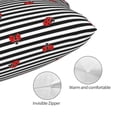 thumbnail image 3 of Naloa Ladybugs on Black and White Striped Pillow Covers, Throw Pillow Case Cushion Covers,Cushion for Bedroom,Couch,Home-14"x20", 3 of 6