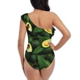 thumbnail image 5 of Haiem Fresh Avocados Women's One Piece Swimsuits Tummy Control One Shoulder Bathing Suits Ruffle Swimwear-Medium, 5 of 8