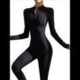 thumbnail image 1 of Mono Deportivo de Larga para Mujer, con Cremallera, Pantalón y Pantalones, Body Ajustado Camiseta Negra de Larga S, 1 of 8
