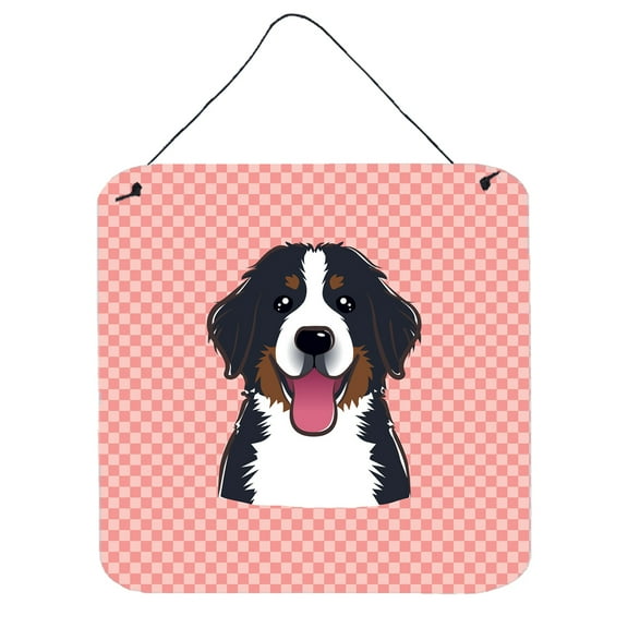 Checkerboard Design with Dog Wall or Door Hanging Prints