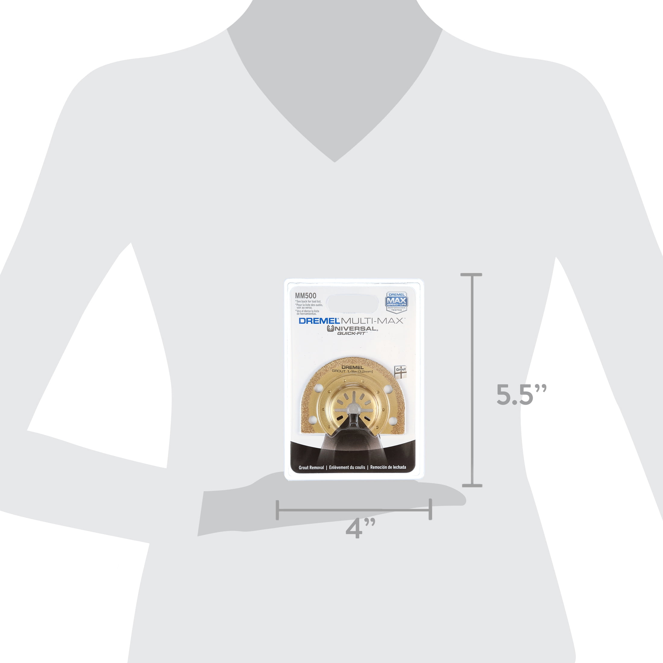 Dremel MM500 1/8" Grout Removal Oscillating Multi-tool Blade, Universal Quick Fit