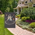 thumbnail image 2 of Yayeee Garden Flag 28" x 40" Double Sided Outdoor Yard Lawn Holiday Decorations, Black Astronaut Space, 2 of 6