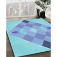 thumbnail image 2 of Ahgly Company Indoor Square Patterned Iceberg Blue Area Rugs, 4' Square, 2 of 6