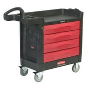 Rubbermaid Commercial FG451388BLA TradeMaster 40.63 in. x 18.38 in. x 33.38 in. 4 Drawer Cart - Black