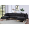 thumbnail image 4 of Hallie Black Sherpa Fabric 124" Wide Double Chaise U-Shape Sectional Sofa, 4 of 6