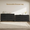 thumbnail image 4 of 7 Dresser for Bedroom, 55" Wide Dresser, Freestanding Horizontal Drawer with Storage, Wooden Closet Chest Storage for Living Room, Hallway, Entryway, Black, 4 of 7