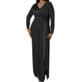 thumbnail image 2 of WREESH Womens Business Casual Jumpsuit Fall Fashion Long Sleeved V-Neck Zipper Solid Long Jumpsuit Black, 2 of 8
