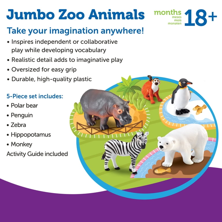 Learning Resources Jumbo Zoo Animals, Preschool Toys, Ages 2+