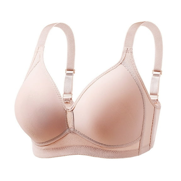 Wdfiry Plus Size Wirefree Bras for Women Full Coverage Soft Support Bralettes Embroidery Light Breathable Push Up Everyday Bra