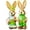 B, variant on Blue Sisal Bunny Couple Statue with Carrots & Eggs, Easter Spring Table Centerpiece Decor for Home Office Farmhouse, 2-Piece Set