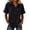 Dark Gray, variant on Denim Shirt Women Short Sleeve Denim Collar Patchwork Denim Tops Casual Button Up Jean Shirts Plus Size Trendy Tunic Tops Dark Gray 3XL