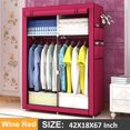 thumbnail image 1 of 67" Portable Closet Storage Organizer Wardrobe Clothes Rack with Shelves,Coffee, 1 of 8