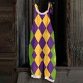 thumbnail image 2 of Dresfit Womens Mardi Gras Jumpsuit Sleeveless Patchwork Overalls 2026 Adjustable Strap Wide Leg Carnival Romper Plus Size Petite Outfits Yellow 2XL, 2 of 4