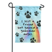 America Forever Pet Memorial Garden Flag - My Heavenly Guardian Angel, Paw Prints Lost Pet Cat Dog Bereavement Remembrance - Double Sided Seasonal Yard Outdoor Decorative Flag - 12.5" x 18"