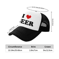 thumbnail image 3 of I Heart Beer Love Food Funny Trucker Hat Mesh Cap Unisex Black, 3 of 5