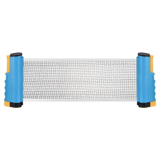 Uxcell jusqu'à 2 Pouces Filet de Ping-Pong Rétractable Filet de Tennis de Table Portable et Poteau de Remplacement avec Boîte de Rangement, Bleu Jaune