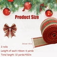 thumbnail image 2 of 2 Rolls 12 Yards Buffalo Plaid Ribbons Burlap Wired Edge Plaid Ribbons 1.5 Inch Wide Check Gingham Fabric Craft Ribbon for Gift Wrapping DIY Bows Decoration Home Party Decor, 2 of 4