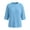 Sky Blue, variant on Waffle Knit Blouses for Women Crew Neck 3/4 Sleeve Loose Fit Polycotton Shirt,Sky Blue Size XL