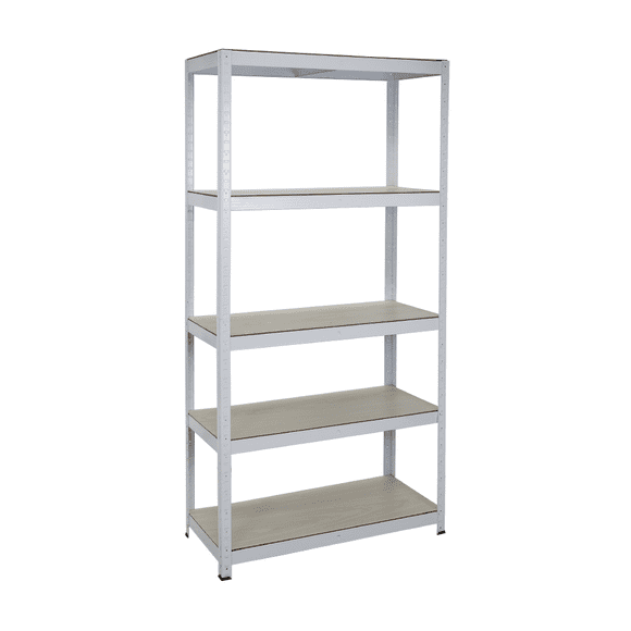 Estante Anaquel Organizador Laminado Stock & Lock 5 Niveles Color Blanco Multiusos Ajustable