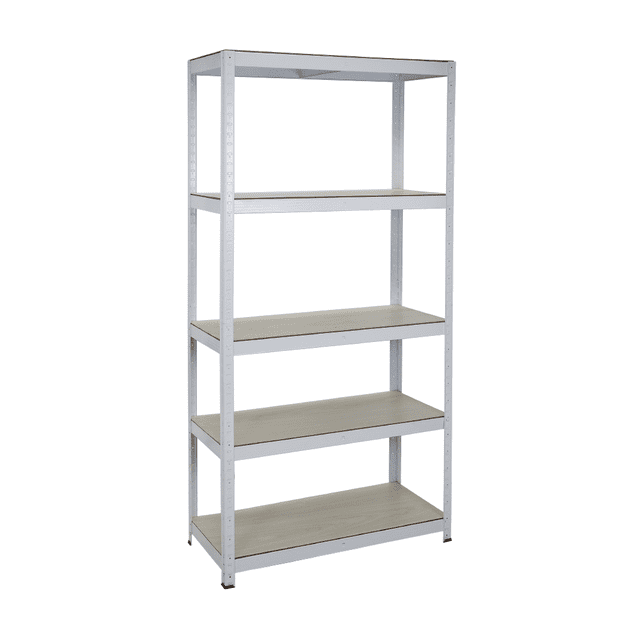 Estante Anaquel Organizador Laminado Stock & Lock 5 Niveles Color Blanco Multiusos Ajustable