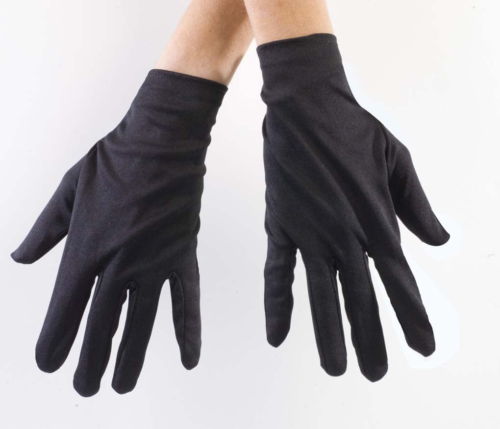 Halloween Gloves Black Costume Theatrical Adult Unisex Polyester Stretch Glove 