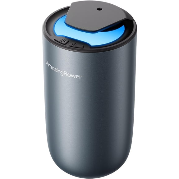 Waterless Diffuser for Essential Oil, Smart Car Air Freshener Diffuser with 3 Mist Grades & 3 LED Light Colors, Auto On/Off, Rechargeable Scent Air Machine