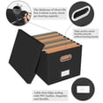 thumbnail image 4 of Caja organizadora de archivos Oterri con tapa para cartas o documentos legales, color negro, 4 of 7