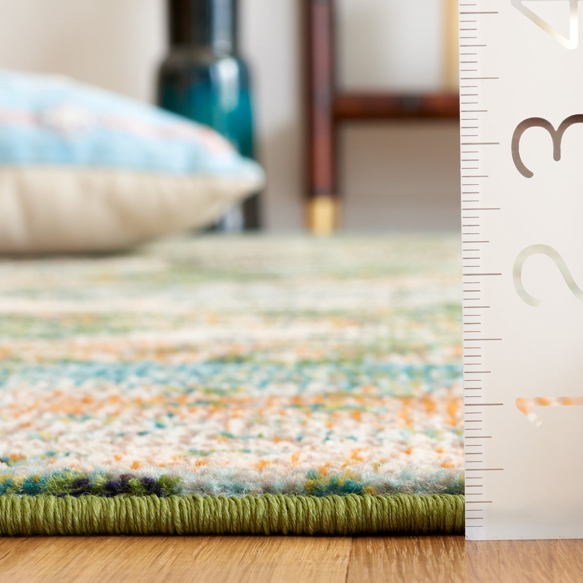 SAFAVIEH Madison Xanthia Abstract Area Rug, Green/Rust, 9' x 12'