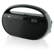 GPX R602B AM/FM Portable Clock Radio, Black