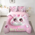 thumbnail image 2 of Erosebridal Easter Rabbit Bedding Queen Size,Cartoon Animal Comforter Sets with Sheets,Ultra Soft Reversible Bedding Sets Queen Size,Kawaii Room Decorative,7 Pieces, 2 of 5