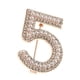 thumbnail image 5 of 6 Broches con El Número 5 para Mujer, Accesorios de Vestir Adecuados para Cualquier Ocasión, Dorado, 5 of 7