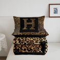 thumbnail image 5 of Catabedysis Classic Leopard Pattern Queen Comforter Set For Girls,Fashion Cheetah Print Initial Comforter Sets Queen,Black Reversible,3 Pieces,1 Comforter and 2 Pillowcases, 5 of 7
